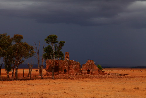storm abandoned farmhouse rural landscape ruins australia southaustralia derelict deserted