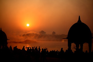 At Gwari Ghat on the banks of the river Narmada in Jabalpur, India