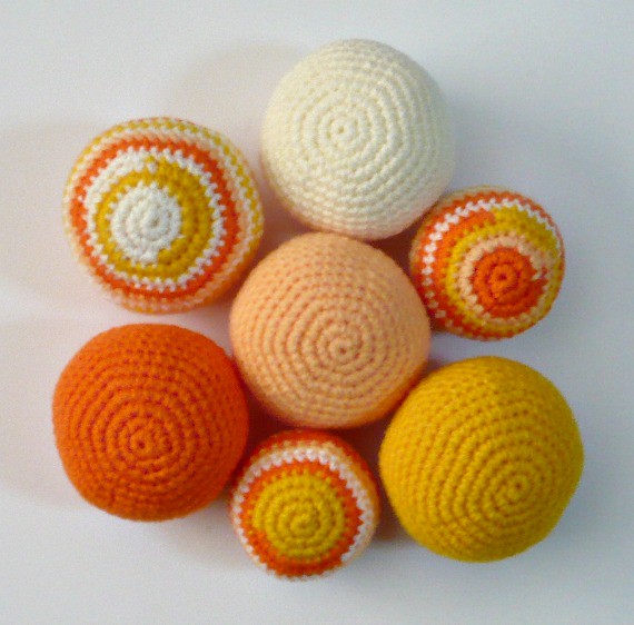 Seven Crochet Balls Vase Fillers Home Decor