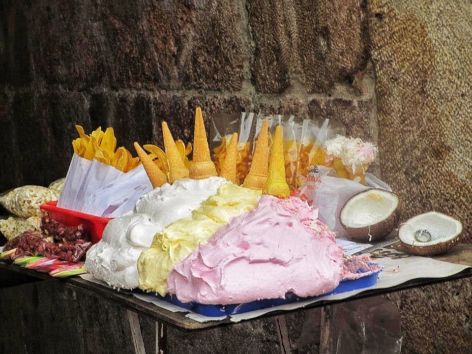 Ice cream for sale outdoors in Cuenca, Ecuador