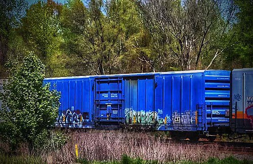 blue train graffiti texas texarkana