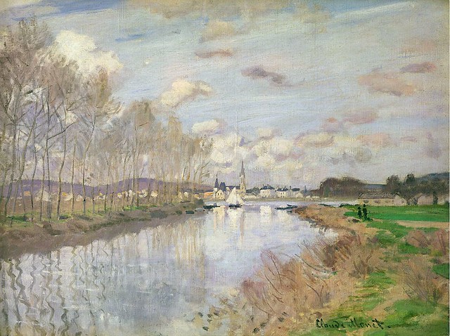 1872 Claude Monet Argenteuil seen from the small branch of the Seine(private collection)(50 x 65 cm)
