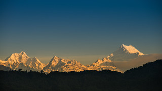 Kanchenjunga peak on Himalayan mountain range