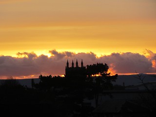 Hereford Cathedral at sunset