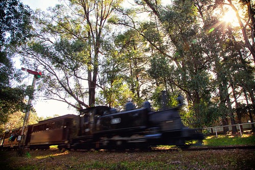 motion blur heritage railway melbourne victoria steam signal emerald semaphore puffingbilly 8a