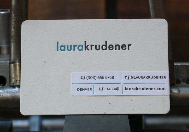 Letterpress business card: Laura Krudener 1 of 2