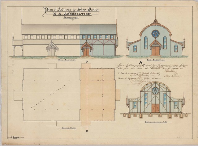 M5431-1 Plan of Additions to Show Pavilion for N.A.Association Singleton, 1885
