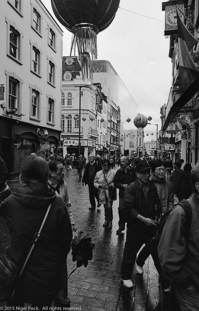 London Chinatown on a wet afternoon