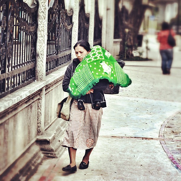 A #lenca #women carring his  baby; walking to the #catholic  church, Intibuca #Honduras #instagood #folklor #expressions