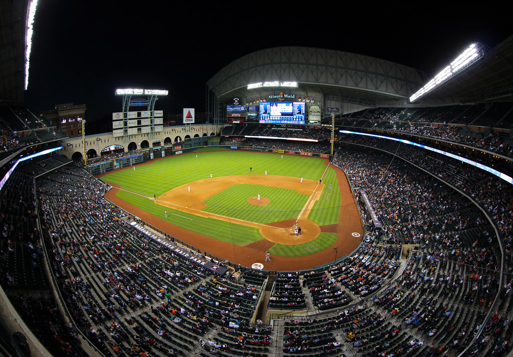 Night game at Minute Maid Park, Houston TX