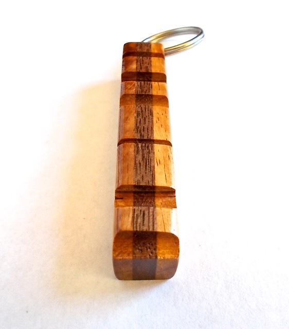 Narra / Walnut Wood Name Keychain (top)