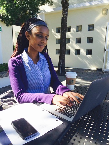 Student Working on Assignment - BCIT Journalism, Beth Mariam