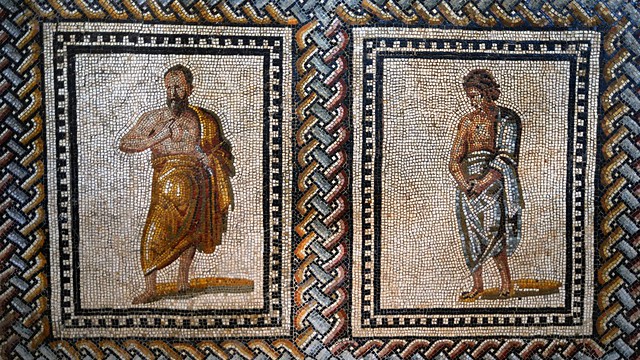 Roman floor mosaic, Augusta Treverorum (Trier) Procurator's Palace, 3rdC CE ..