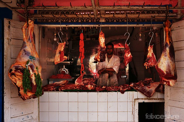 A Local Butcher in Morocco.