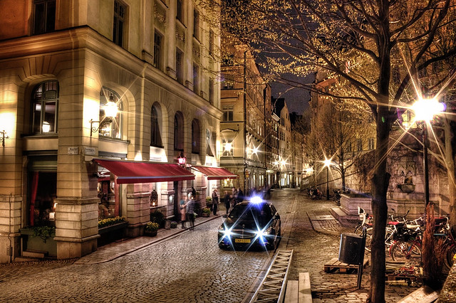 Gamla Stan street at night