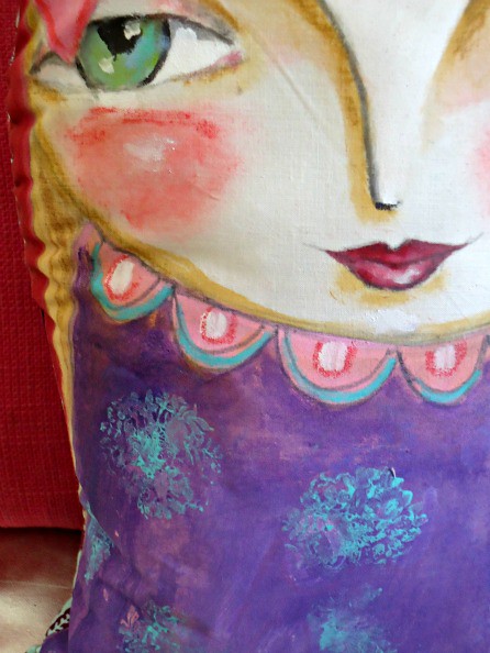 Violet - original cushion art doll
