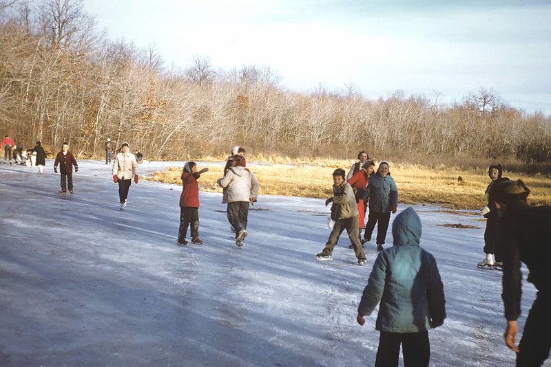 1958 Jan skating on pond 2