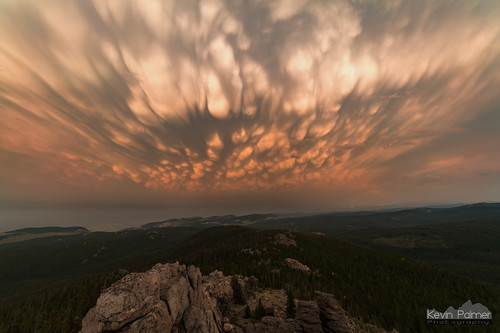 bighornmountains bighornnationalforest wyoming summer august nikond750 smoky samyang rokinon14mmf28 blackmountain top summit stormy storm thunderstorm evening clouds sunset colorful color orange mammatus rocks boulders scenic view
