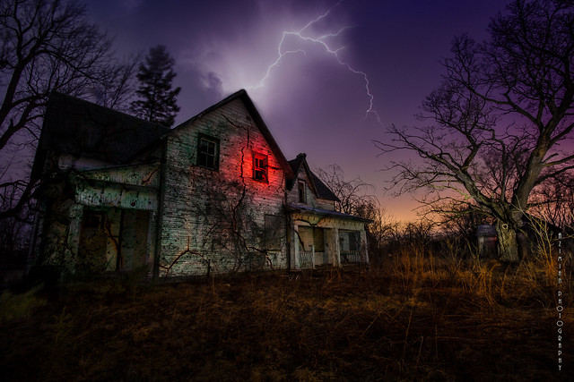 The Haunting in Manotick (light painting)