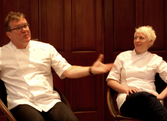Chef Nigel Haworth at the Fantastic Food Show - having a chat