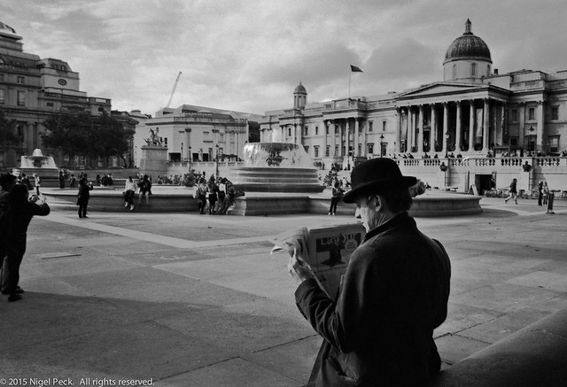 Bowler Hat Man, Trafalgar Square