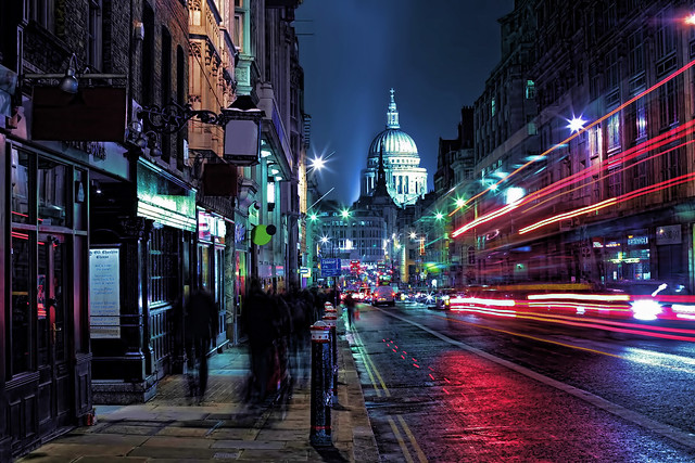 Fleet Street at Night