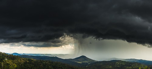 rain storm trees mountains bunya queensland australia dark clouds cloudy gloomy landscape hills