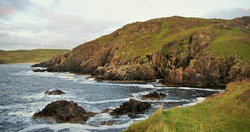 ocean sea wild panorama brown green nature beautiful beauty grass wonderful landscape bay coast scotland amazing scenery rocks solitude alone loneliness peace view cliffs atlantic seacliff highland silence foam inlet jagged lonely rough geology wilderness scape slope rugged littlefrank farrbay marcofranchino