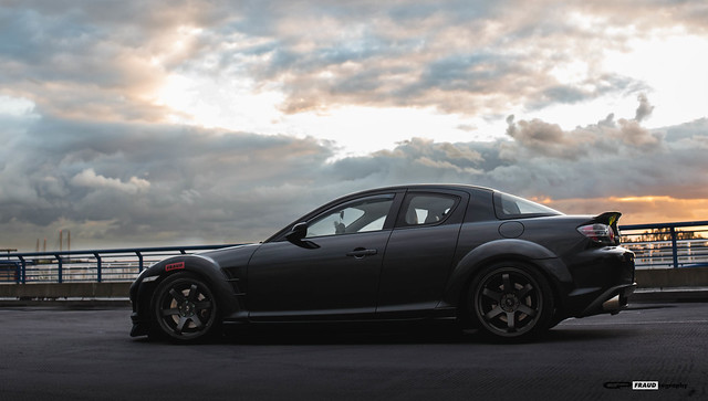 Luke's RX8 and the sunset.