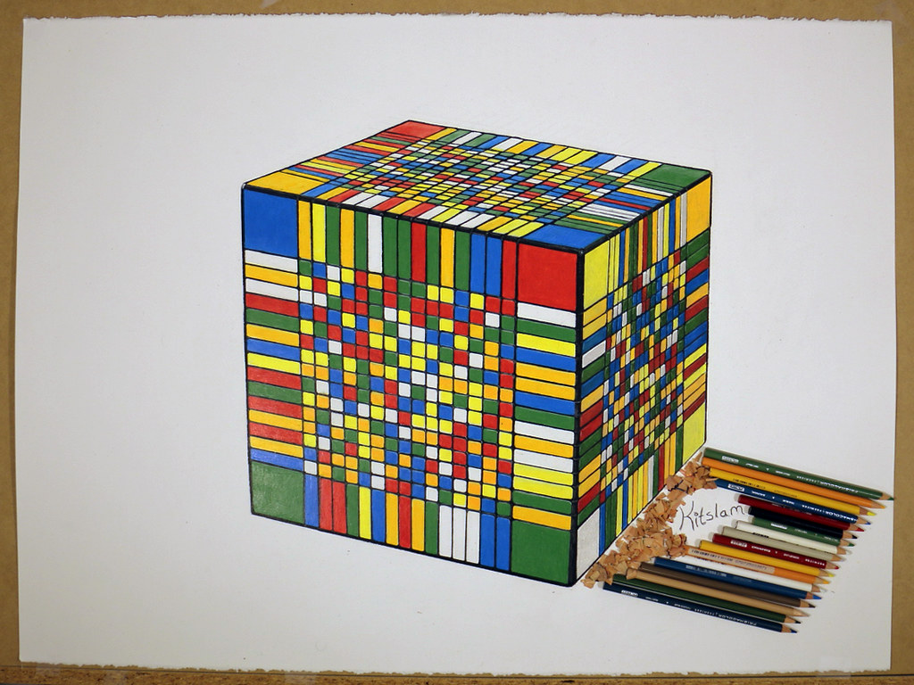 World S Largest Rubik S Cube Drawing I Drew The 17x17x17 O Flickr
