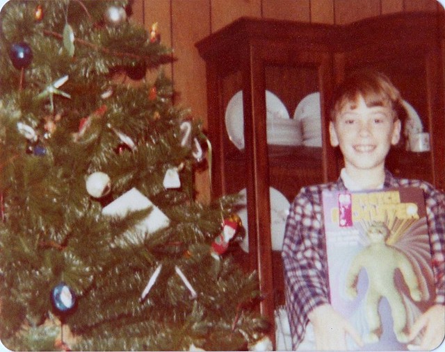 Me on Xmas day in '77 at 8 years old with my Kenner Stretch Monster!