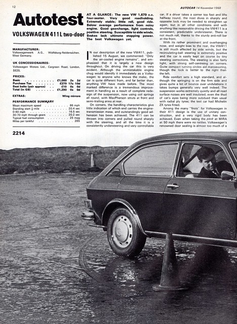Volkswagen 411L Road Test 1968 (1)