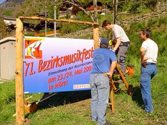 2008 Plakat Aufbau 71. Bezirksmusikfest in Mörel