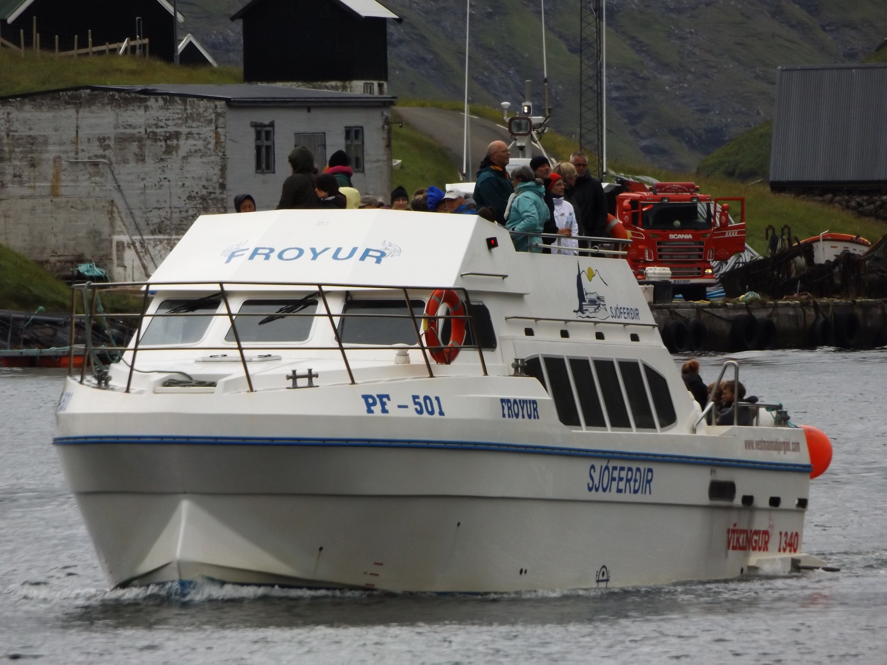 Excursion Boat at Vestmanna, Faroe Islands, 17 July 2018