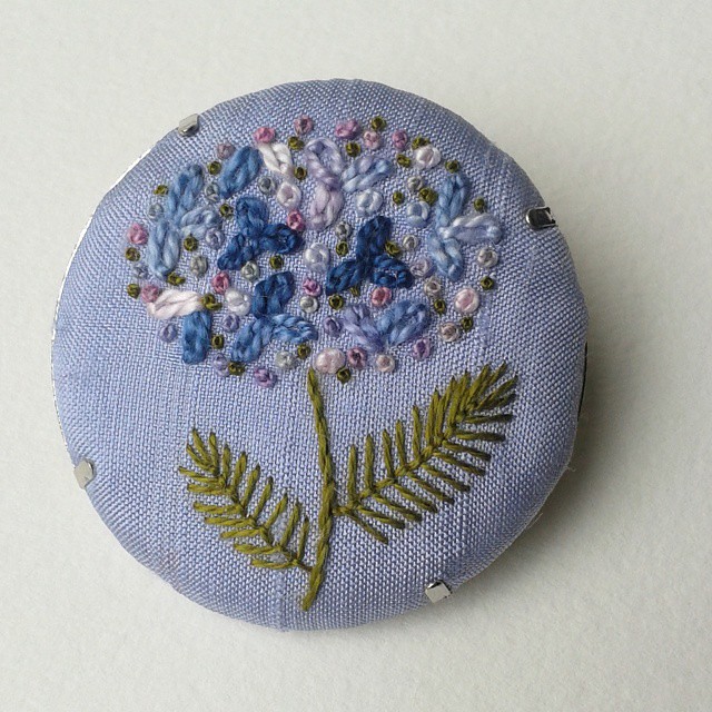 #hydrangea #brooch #button #handembroidery #frenchknot #em… | Flickr