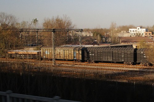 China Railways box van on a freight train