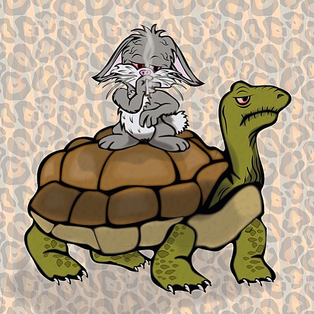 Stoner rabbit and the Tortoise more #characters for #jungl… | Flickr