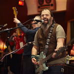 Thu, 26/02/2015 - 2:33pm - Steve Earle and The Dukes (Kelly Looney on bass, Will Rigby on drums, Chris Masterson on guitar, Eleanor Whitmore on fiddle and vocals) perform for FUV with an audience of Marquee Members. Hosted by Russ Borris. Photo by Gus Philippas