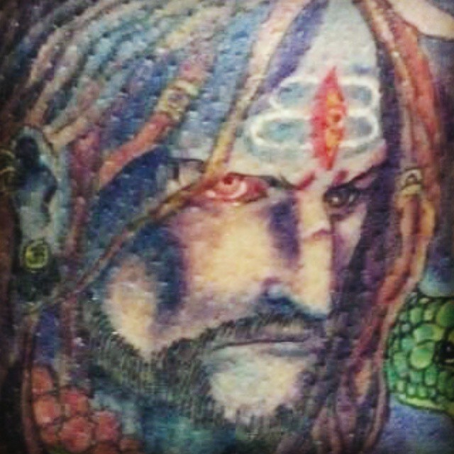 closeup #pic of a #full #color #tattoo of #lord #shiva done recently. #more  #pics coming soon. #