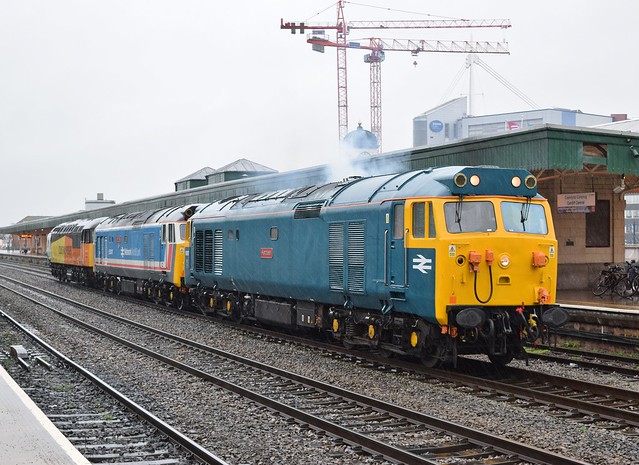 50007, 50017 & 56087 at Cardiff Central. 22/2/15
