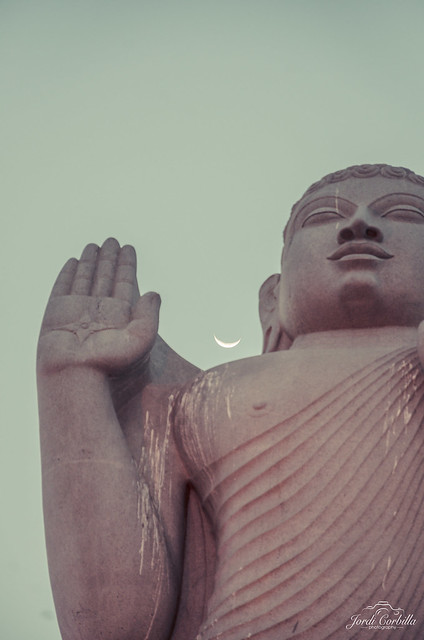 Buddha and smiley moon.