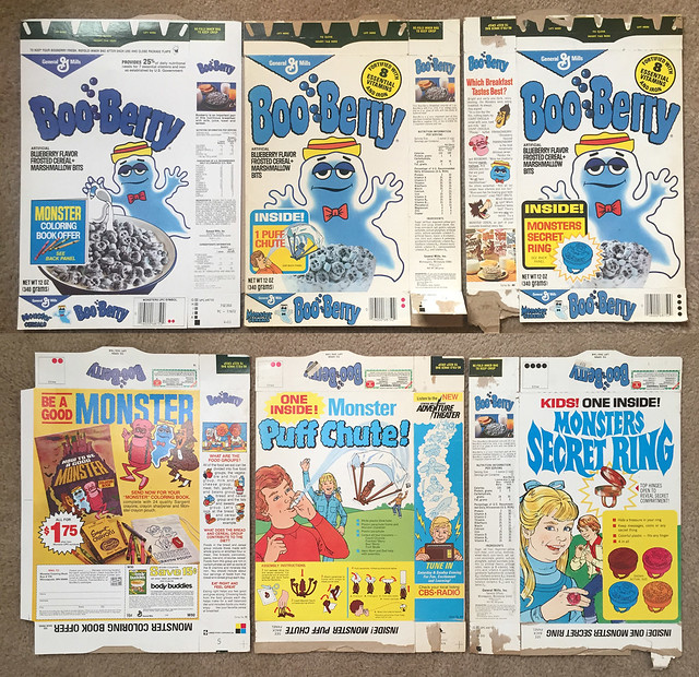 Vintage General Mills BooBerry Boo Berry Cereal Boxes Monster