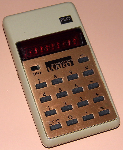 Vintage Montgomery Ward Electronic Pocket Calculator, Model DNS-8660A, Red LED Display, Made In USA, Introduction Year - 1974