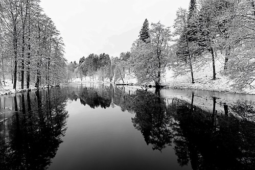 trees winter sky bw white snow black nature water landscape mirror sweden watermirror mullsjö