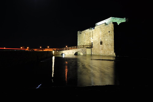 longexposure castle architecture night nikon harbour cyprus aviator byzantine paphos d90