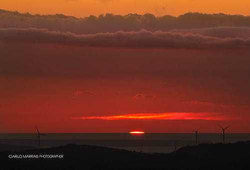sunset sun greenray digitaltool carlomarrasphotography