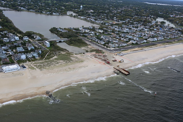 Aerial view of the Wreck Pond dunes restoration project - October 2016