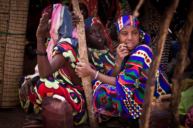 Mossi girls in the market of Gorom Gorom, Burkina Faso.