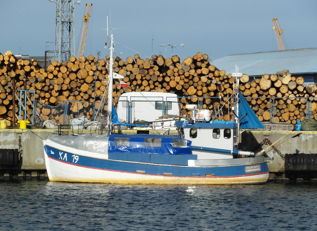 Schwedischer Fischkutter KA-19 im Hafen von Kolobrzeg