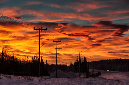 winter sky cloud snow canada cold nature beauty sunrise landscape outside amazing cloudy north headlights yukon naturalbeauty northern telephonepoles whitehorse genre alaskahighway intothesun northof60 southernyukon deepcold redskyinmorning canon7d crazybeautful